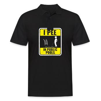 I Pee In Public Pools Funny Peeing In Pools - Männer Poloshirt - Schwarz - Vorne - Kai (181cm)