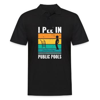 I Pee In Pools Funny Peeing In Pools Humor - Men's Polo Shirt - black - Front - Kai (181cm)
