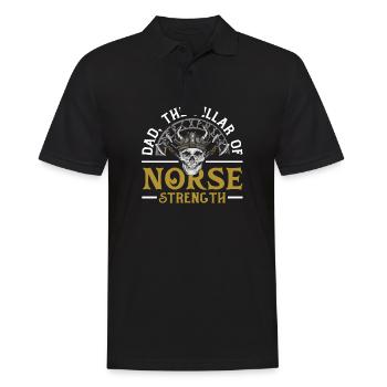 Dad the Pillar of Norse Strength Father's Day - Men's Polo Shirt - black - Front - Kai (181cm)