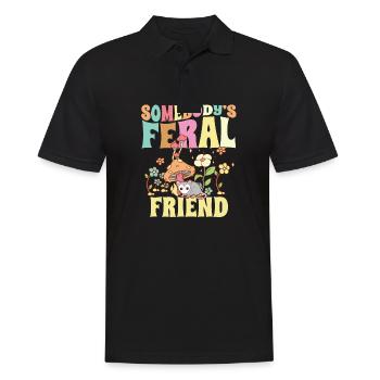 Somebody's Feral Friend Wild Bestie Opossum - Männer Poloshirt - Schwarz - Vorne - Kai (181cm)