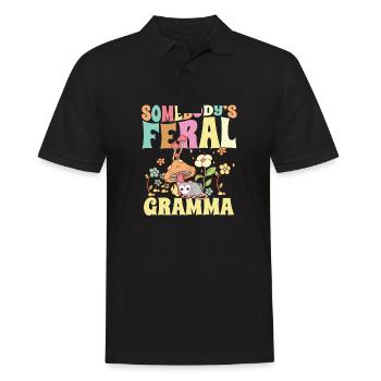 Somebody's Feral Gramma Wild Grandma Opossum - Männer Poloshirt - Schwarz - Vorne - Kai (181cm)