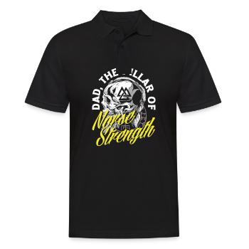 Dad the Pillar of Norse Strength Father's Day - Men's Polo Shirt - black - Front - Kai (181cm)