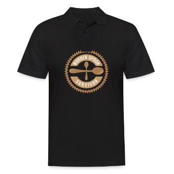 Wooden Spoon Survivor Champion Meme Funny Italian - Männer Poloshirt - Schwarz - Vorne - Kai (181cm)