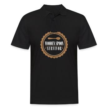 Wooden Spoon Survivor Champion Meme Funny Italian - Männer Poloshirt - Schwarz - Vorne - Kai (181cm)