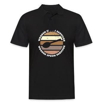 Proud Italian Mom Joke Funny Wooden Spoon - Männer Poloshirt - Schwarz - Vorne - Kai (181cm)