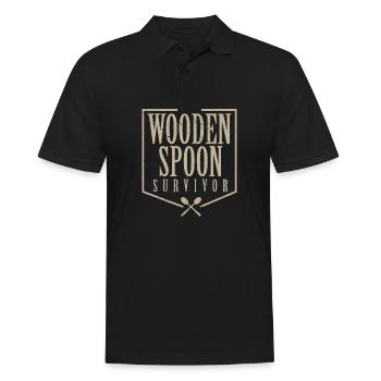 Drôle de cuillère en bois Survivant Meme Fier Italien - Polo Homme - noir - Devant - Kai (181cm)