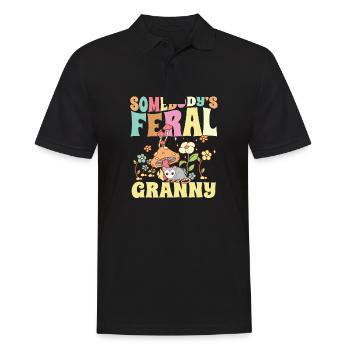 Somebody's Feral Granny Wild Family Grandma - Men's Polo Shirt - black - Front - Kai (181cm)