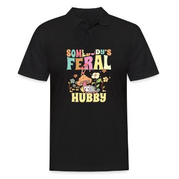Somebody's Feral Hubby Wild Family Opossum - Männer Poloshirt - Schwarz - Vorne - Kai (181cm)
