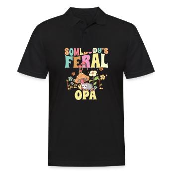 Somebody's Feral Opa German Grandfather Wild - Männer Poloshirt - Schwarz - Vorne - Kai (181cm)