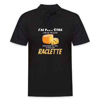 T écouter mais dans ma tête je fais une raclette - Polo Homme - noir - Devant - Kai (181cm)