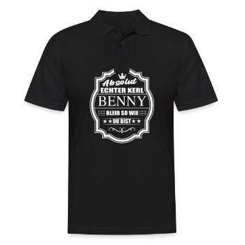 Absolut Echter Kerl Benny Bleib So Wie Du Bist - Männer Poloshirt - Schwarz - Vorne - Kai (181cm)
