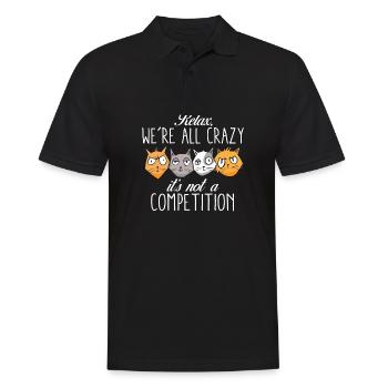Kawaii Cat Relax We're All Crazy It's Not A - Männer Poloshirt - Schwarz - Vorne - Kai (181cm)