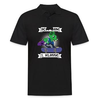 Ich Bin 1 Klasse Einschulung Schulanfang - Männer Poloshirt - Schwarz - Vorne - Kai (181cm)