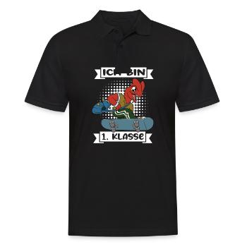Ich Bin 1 Klasse Einschulung Schulanfang - Männer Poloshirt - Schwarz - Vorne - Kai (181cm)