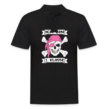 Ich Bin 1 Klasse Einschulung Schulanfang - Männer Poloshirt - Schwarz - Vorne - Kai (181cm)