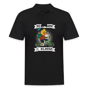 Ich Bin 1 Klasse Einschulung Schulanfang - Männer Poloshirt - Schwarz - Vorne - Kai (181cm)