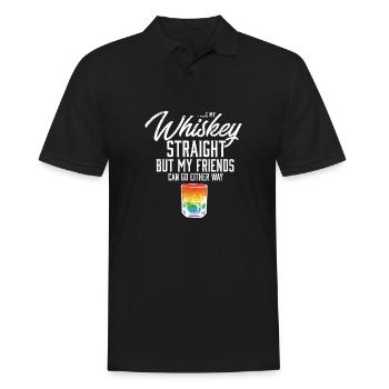 J’aime mon whisky Straight LGBT Rainbow Pride - Polo Homme - noir - Devant - Kai (181cm)