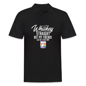 LGBT fier allié J’aime mon whisky hétéro gay - Polo Homme - noir - Devant - Kai (181cm)