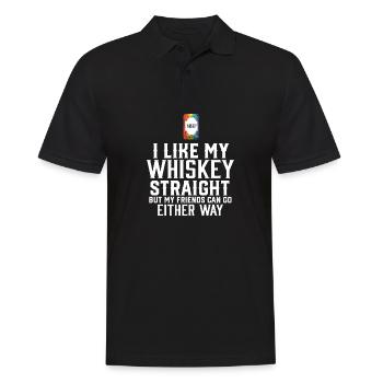 LGBT fier allié J’aime mon whisky Straight Genre - Polo Homme - noir - Devant - Kai (181cm)