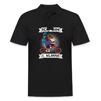 Ich Bin 1 Klasse Einschulung Schulanfang - Männer Poloshirt - Schwarz - Vorne - Kai (181cm)
