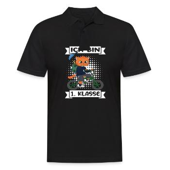Ich Bin 1 Klasse Einschulung Schulanfang - Männer Poloshirt - Schwarz - Vorne - Kai (181cm)