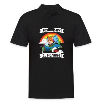 Ich Bin 1 Klasse Einschulung Schulanfang - Männer Poloshirt - Schwarz - Vorne - Kai (181cm)