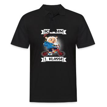 Ich Bin 1 Klasse Einschulung Schulanfang - Männer Poloshirt - Schwarz - Vorne - Kai (181cm)