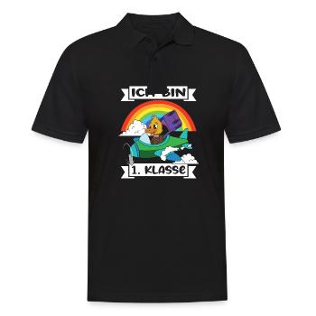 Ich Bin 1 Klasse Einschulung Schulanfang - Männer Poloshirt - Schwarz - Vorne - Kai (181cm)