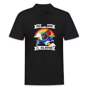 Ich Bin 1 Klasse Einschulung Schulanfang - Männer Poloshirt - Schwarz - Vorne - Kai (181cm)