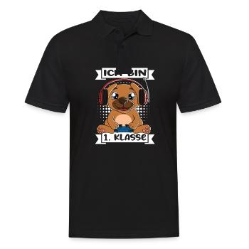 Ich Bin 1 Klasse Einschulung Schulanfang - Männer Poloshirt - Schwarz - Vorne - Kai (181cm)