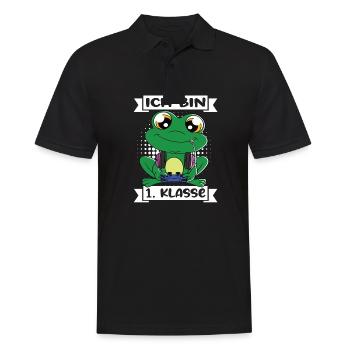 Ich Bin 1 Klasse Einschulung Schulanfang - Männer Poloshirt - Schwarz - Vorne - Kai (181cm)