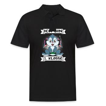 Ich Bin 1 Klasse Einschulung Schulanfang - Männer Poloshirt - Schwarz - Vorne - Kai (181cm)