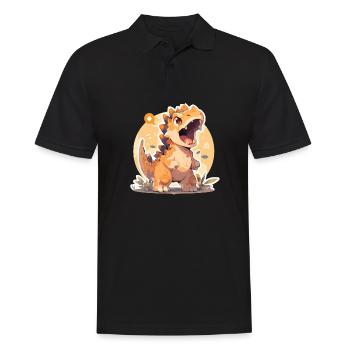 Dinsaur Dino Bébé Dinosaure Bébé - Polo Homme - noir - Devant - Kai (181cm)