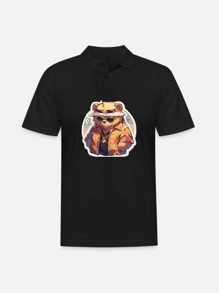 Bjørn Bjørne Fedt Bjørn Bjørne Far - Herre poloshirt - sort