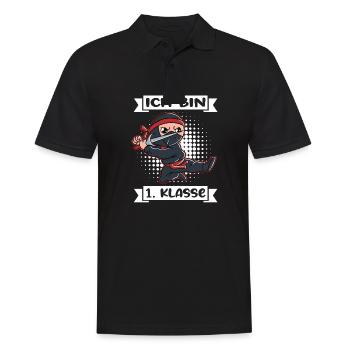 Ich Bin 1 Klasse Einschulung Schulanfang - Männer Poloshirt - Schwarz - Vorne - Kai (181cm)