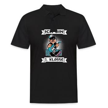 Ich Bin 1 Klasse Einschulung Schulanfang - Männer Poloshirt - Schwarz - Vorne - Kai (181cm)