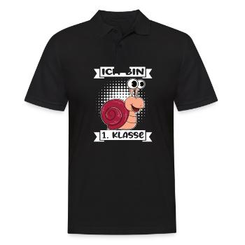 Ich Bin 1 Klasse Einschulung Schulanfang - Männer Poloshirt - Schwarz - Vorne - Kai (181cm)