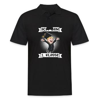 Ich Bin 1 Klasse Einschulung Schulanfang - Männer Poloshirt - Schwarz - Vorne - Kai (181cm)