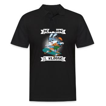 Ich Bin 1 Klasse Einschulung Schulanfang - Männer Poloshirt - Schwarz - Vorne - Kai (181cm)