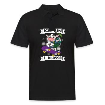Ich Bin 1 Klasse Einschulung Schulanfang - Männer Poloshirt - Schwarz - Vorne - Kai (181cm)