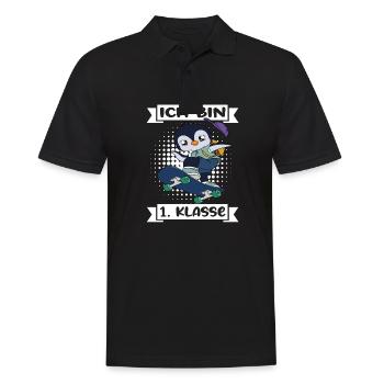 Ich Bin 1 Klasse Einschulung Schulanfang - Männer Poloshirt - Schwarz - Vorne - Kai (181cm)