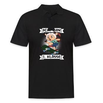 Ich Bin 1 Klasse Einschulung Schulanfang - Männer Poloshirt - Schwarz - Vorne - Kai (181cm)
