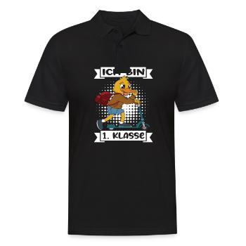 Ich Bin 1 Klasse Einschulung Schulanfang - Männer Poloshirt - Schwarz - Vorne - Kai (181cm)