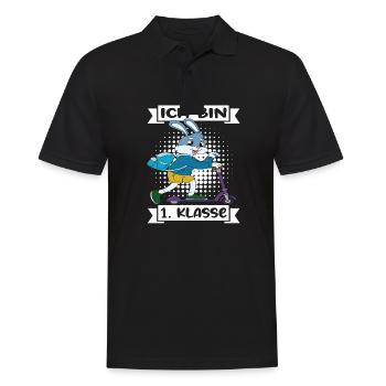 Ich Bin 1 Klasse Einschulung Schulanfang - Männer Poloshirt - Schwarz - Vorne - Kai (181cm)