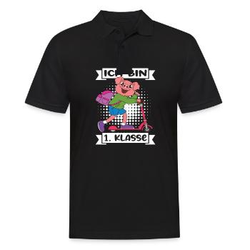 Ich Bin 1 Klasse Einschulung Schulanfang - Männer Poloshirt - Schwarz - Vorne - Kai (181cm)