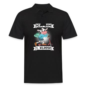 Ich Bin 1 Klasse Einschulung Schulanfang - Männer Poloshirt - Schwarz - Vorne - Kai (181cm)