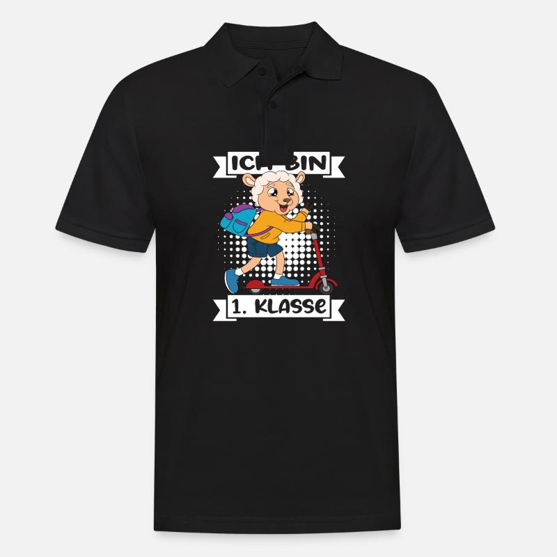 Ich Bin 1 Klasse Einschulung Schulanfang - Männer Poloshirt - Schwarz