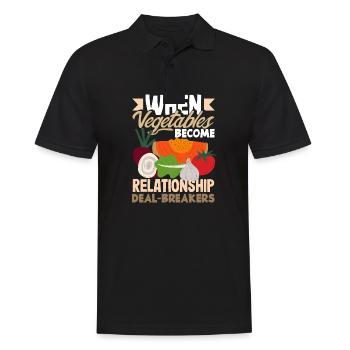 When vegetables become relationship deal-breakers - Männer Poloshirt - Schwarz - Vorne - Kai (181cm)