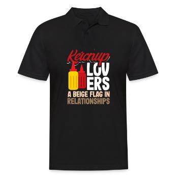 Ketchup lovers A beige flag in relationships - Männer Poloshirt - Schwarz - Vorne - Kai (181cm)
