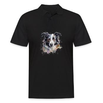 Border Collie - Männer Poloshirt - Schwarz - Vorne - Kai (181cm)